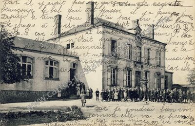 Carte postale ancienne Écoles et Mairie — Nouziers (Creuse)