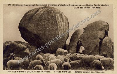 Carte postale ancienne Les Pierres Jaumatres — Toulx-Sainte-Croix (Creuse)