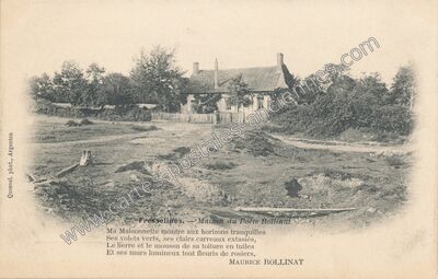 Carte postale ancienne Maison du Poète Rollinat — Fresselines (Creuse)