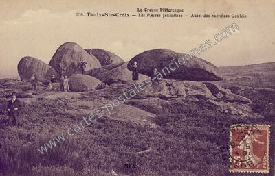Carte postale ancienne Les Pierres Jaumâtres — Autel des Sacrifices Gaulois — Toulx-Sainte-Croix (Creuse)