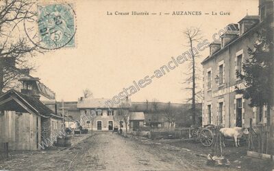 Carte postale ancienne La Creuse Illustrée — I — La Gare — Auzances (Creuse)