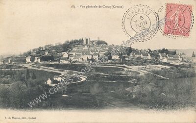 Carte postale ancienne Vue générale de Crocq — Crocq (Creuse)