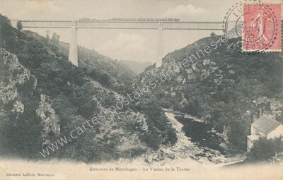 Carte postale ancienne Viaduc de la Tarde — Évaux-les-Bains (Creuse)