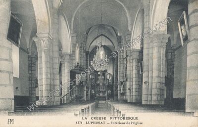 Carte postale ancienne Intérieur de l'Eglise — Lupersat (Creuse)