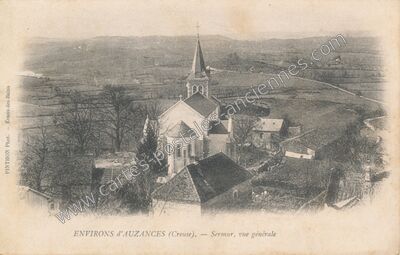 Carte postale ancienne Environs d'Auzances — Sermur, vue générale — Sermur (Creuse)