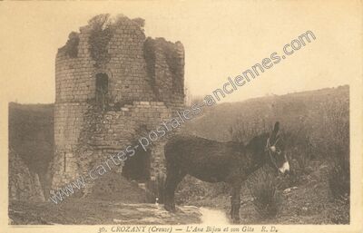Carte postale ancienne L'Ane Bijou et son Gite — Crozant (Creuse)