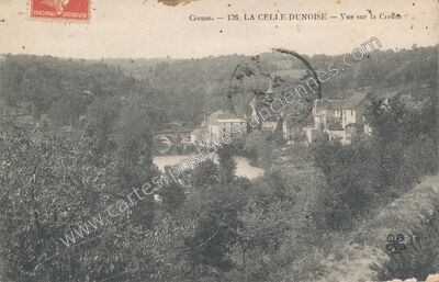 Carte postale ancienne Vue sur la Creuse — La Celle-Dunoise (Creuse)