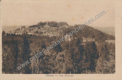 Carte postale ancienne Vue Générale — Crocq (Creuse)