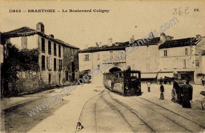 Carte postale ancienne Le Boulevard Coligny — Brantôme (Dordogne)