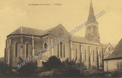 Carte postale ancienne L'Eglise — Le Bugue (Dordogne)