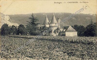 Carte postale ancienne Le Château — Cazoulès (Dordogne)