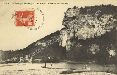Carte postale ancienne La Dordogne Pittoresque. - Rochers de Caudon — Domme (Dordogne)