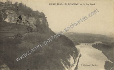 Carte postale ancienne Ruines féodales — Le Roc Béral — Domme (Dordogne)