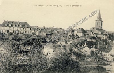 Carte postale ancienne Vue générale — Excideuil (Dordogne)