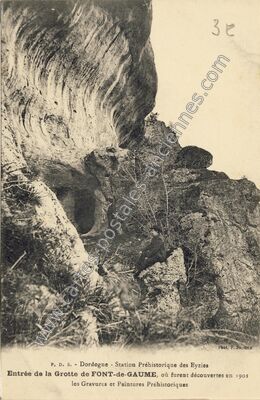 Carte postale ancienne Grotte de Font de Gaume — Les Eyzies-de-Tayac-Sireuil (Dordogne)
