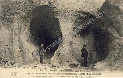 Carte postale ancienne Grotte de Font de Gaume — Les Eyzies-de-Tayac-Sireuil (Dordogne)