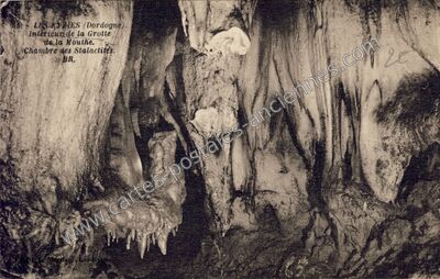 Carte postale ancienne Intérieur de la Grotte de la Mouthe. Chambre des Stalactites — Les Eyzies-de-Tayac-Sireuil (Dordogne)