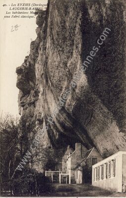 Carte postale ancienne Laugerie Basse — Manaurie (Dordogne)