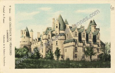 Carte postale ancienne Chateau de Lambertie — Mialet (Dordogne)