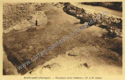 Carte postale ancienne Mosaïques gallo-romaines, III et IV. siècles — Montcaret (Dordogne)