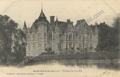 Carte postale ancienne Château de Fournils — Mussidan (Dordogne)