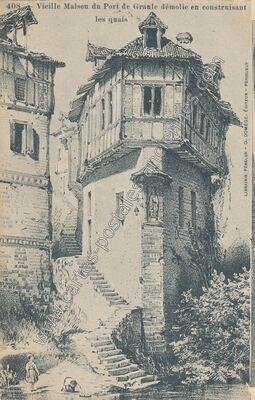 Carte postale ancienne Vieille Maison du Port de Graule démolie en construisant les quais — Périgueux (Dordogne)