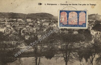 Carte postale ancienne Faubourg des Barris (Vue prise de Tournay) — Périgueux (Dordogne)