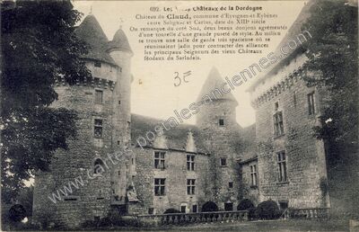 Carte postale ancienne Chateau de Claud — Salignac-Eyvigues (Dordogne)