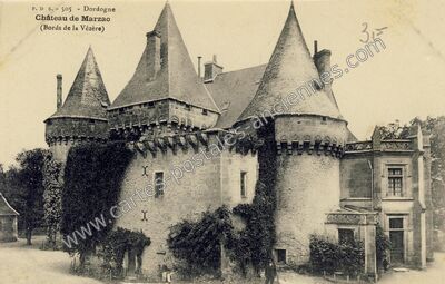 Carte postale ancienne Chateau de Marzac — Tursac (Dordogne)