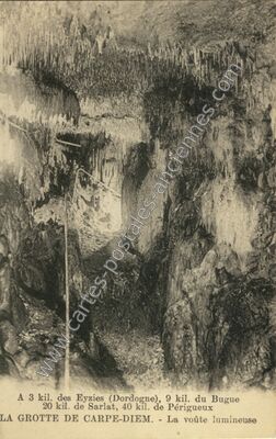 Carte postale ancienne Grotte de Carpe Diem — Manaurie (Dordogne)