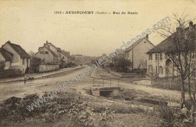 Carte postale ancienne Rue de Dasle — Audincourt (Doubs)