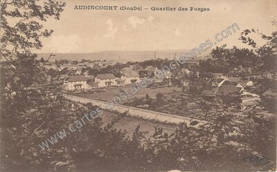 Carte postale ancienne Quartier des Forges — Audincourt (Doubs)