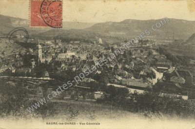 Carte postale ancienne Vue Générale — Baume-les-Dames (Doubs)