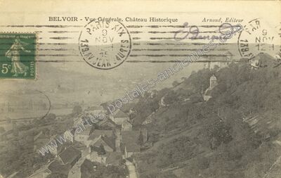 Carte postale ancienne Vue Générale. Château Historique — Belvoir (Doubs)