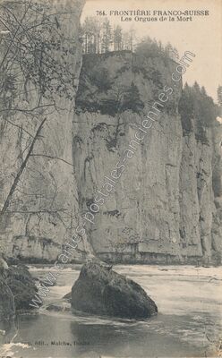 Carte postale ancienne Les Orgues de la Mort — Charquemont (Doubs)