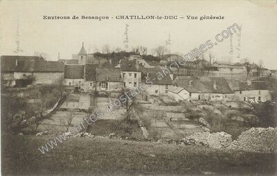 Carte postale ancienne Vue générale — Châtillon-le-Duc (Doubs)