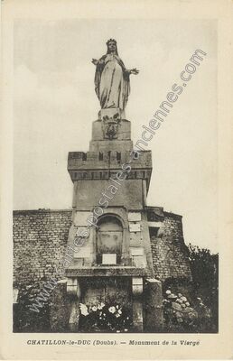 Carte postale ancienne Monument de la Vierge — Châtillon-le-Duc (Doubs)
