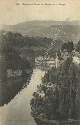 Carte postale ancienne Gorges du Doubs — Grand'Combe-des-Bois (Doubs)