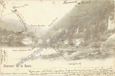 Carte postale ancienne La Goule — Indevillers (Doubs)