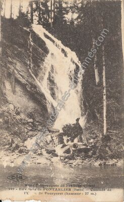 Carte postale ancienne Cascade du Fourperet — Labergement-Sainte-Marie (Doubs)