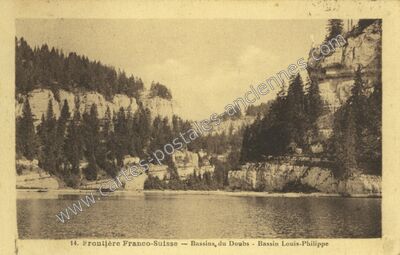 Carte postale ancienne Bassins du Doubs — Villers-le-Lac (Doubs)
