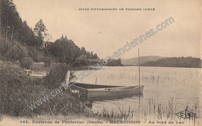Carte postale ancienne Au bord du Lac — Malbuisson (Doubs)