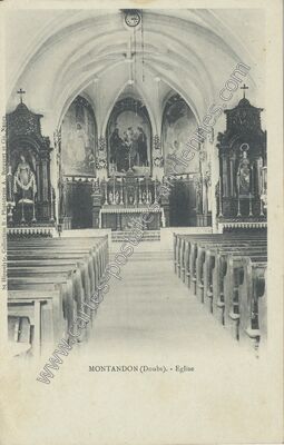 Carte postale ancienne Eglise — Montandon (Doubs)