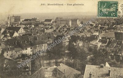Carte postale ancienne Vue générale — Montbéliard (Doubs)