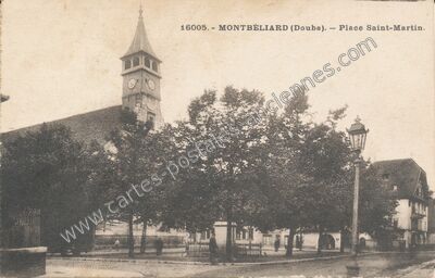 Carte postale ancienne Place Saint-Martin — Montbéliard (Doubs)