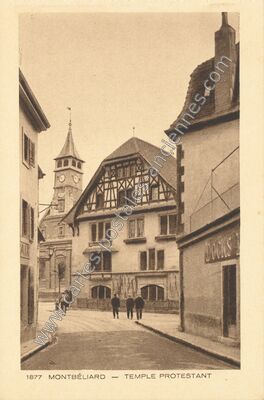 Carte postale ancienne Temple Protestant — Montbéliard (Doubs)