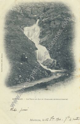 Carte postale ancienne Le Trou-au-Loup (Cascade intermittente) — Morteau (Doubs)