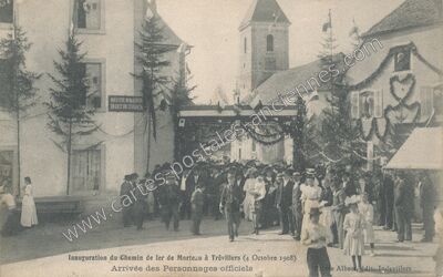 Carte postale ancienne Inauguration du Chemin de fer de Morteau à Trévillers — Morteau (Doubs)