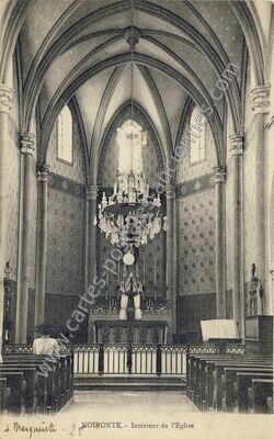 Carte postale ancienne Intérieur de l'Eglise — Noironte (Doubs)