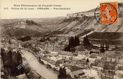 Carte postale ancienne Vallée de la Loue - Vue Générale — Ornans (Doubs)